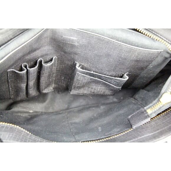 Dagne Dover BLACK COATED LEATHER BUSINESS SHOULDER BAG HANDBAG TOTE HOBO PURSE - Picture 11 of 14